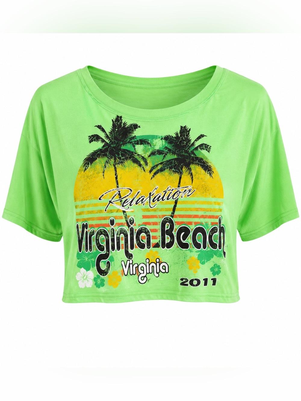 Popular sports like green cropped Virginia Beach tshirt